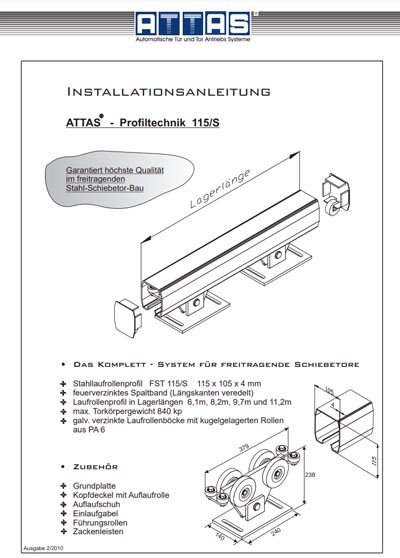 Montageanleitung ATTAS-Profiltechnik FST115