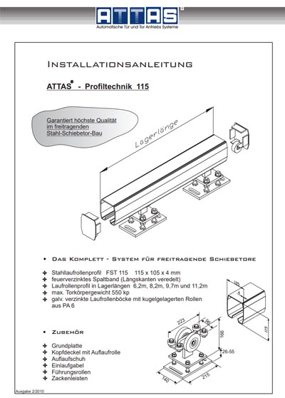 Assembly Instructions ATTAS Profiltechnik FST115