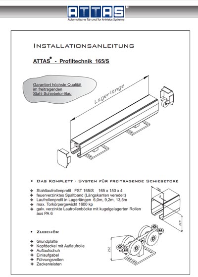 Assembly Instructions ATTAS Profiltechnik FST165