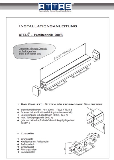 Montageanleitung ATTAS-Profiltechnik FST200