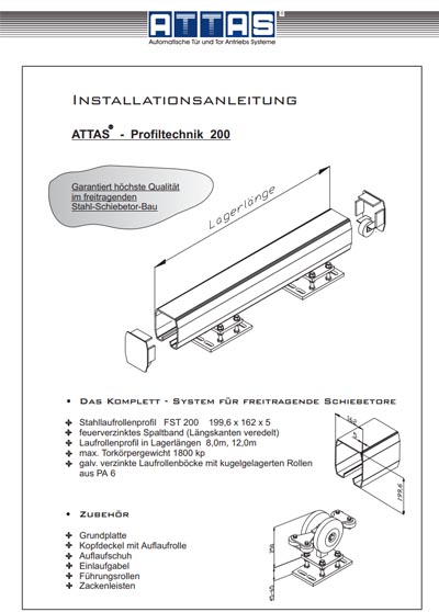 Montageanleitung ATTAS-Profiltechnik FST200