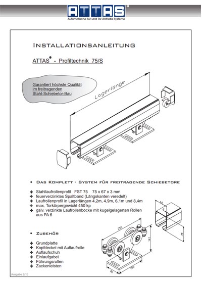 Montageanleitung ATTAS-Profiltechnik FST75