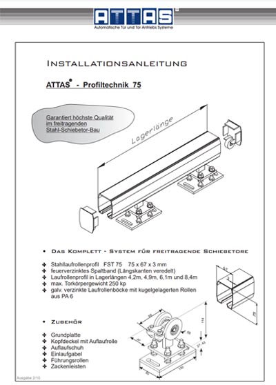 Montageanleitung ATTAS-Profiltechnik FST75