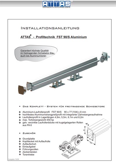Montage Instructions ATTAS Profiltechnik FST75