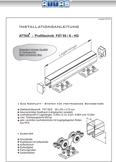 Assembly Instructions ATTAS Profiltechnik FST75