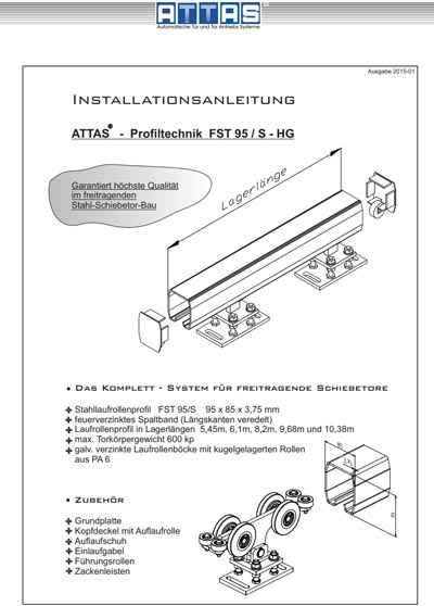 Montageanleitung ATTAS-Profiltechnik FST75