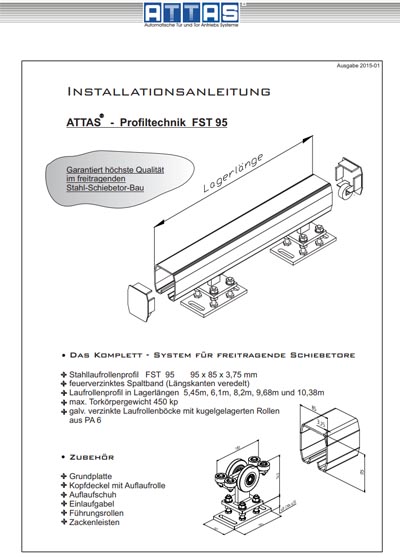 Montage Instructions ATTAS Profiltechnik FST75